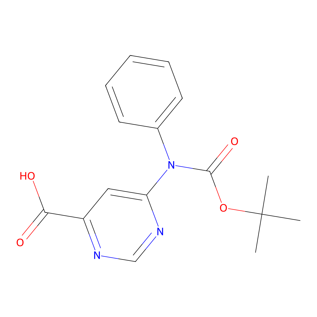 6-{[(Tert-butoxy)carbonyl](phenyl)amino}pyrimidine-4-carboxylic acid molecular structure, CAS 2680687-69-6