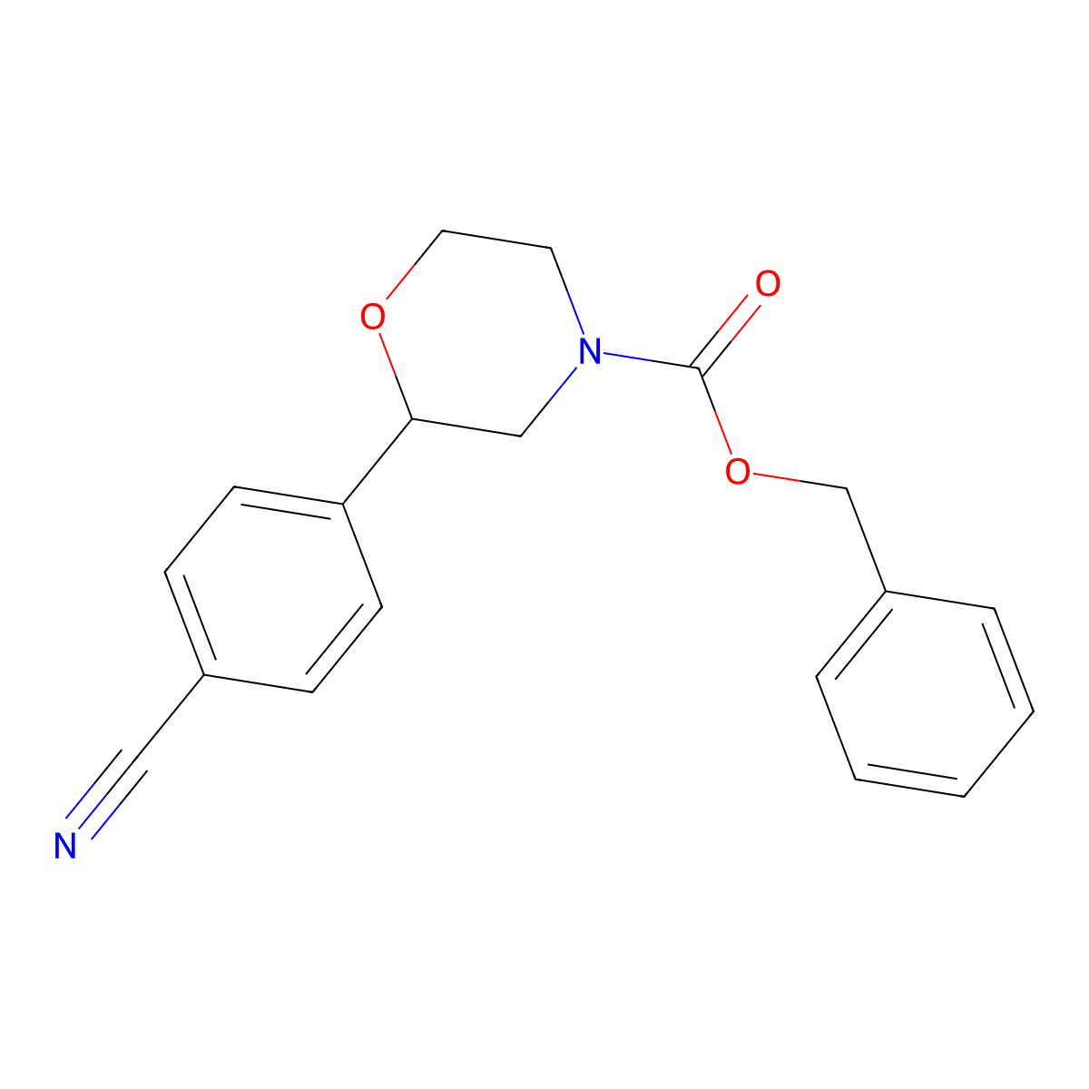 Benzyl 2-(4-cyanophenyl)morpholine-4-carboxylate molecular structure, CAS 2680687-79-8
