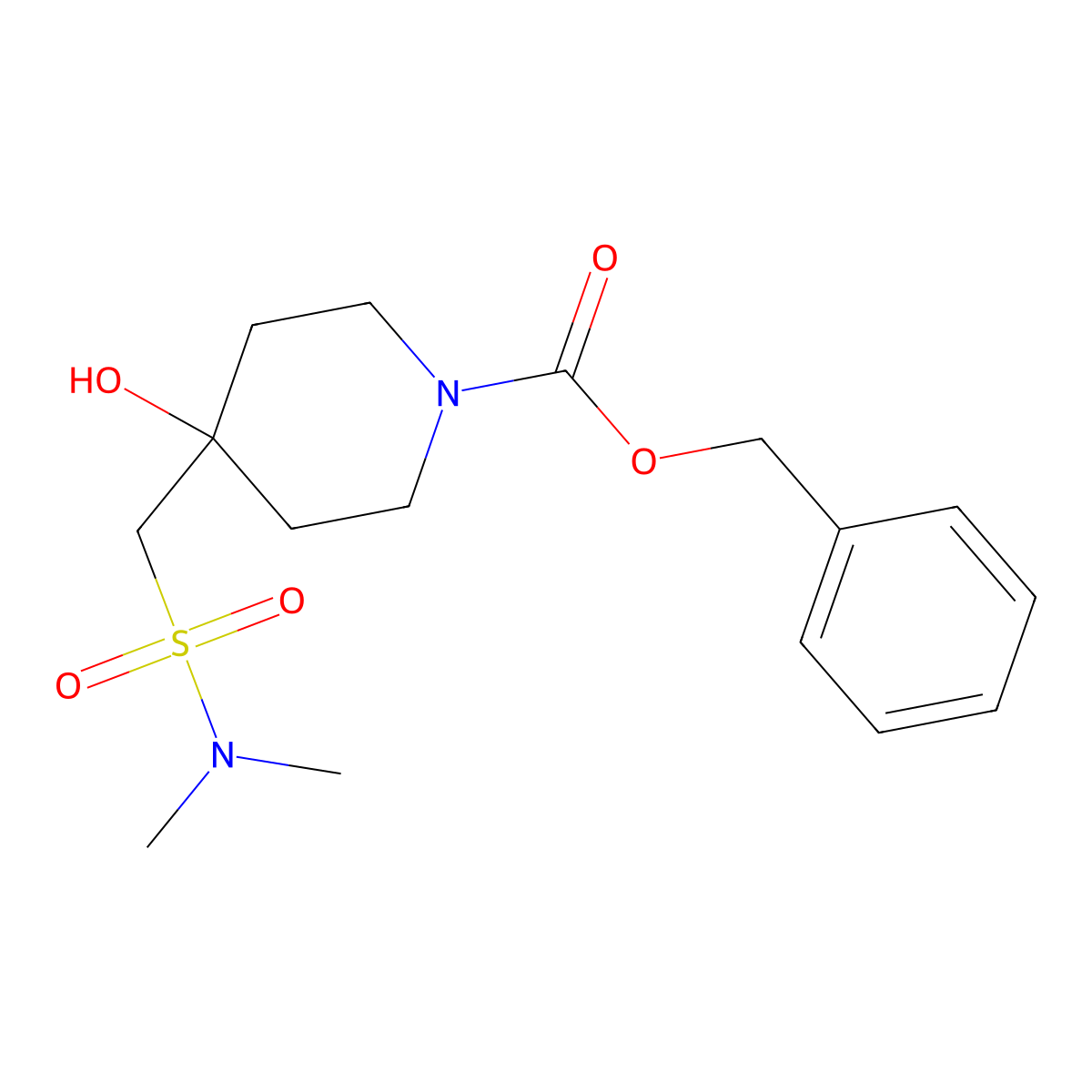 Benzyl 4-[(dimethylsulfamoyl)methyl]-4-hydroxypiperidine-1-carboxylate molecular structure, CAS 2680687-87-8