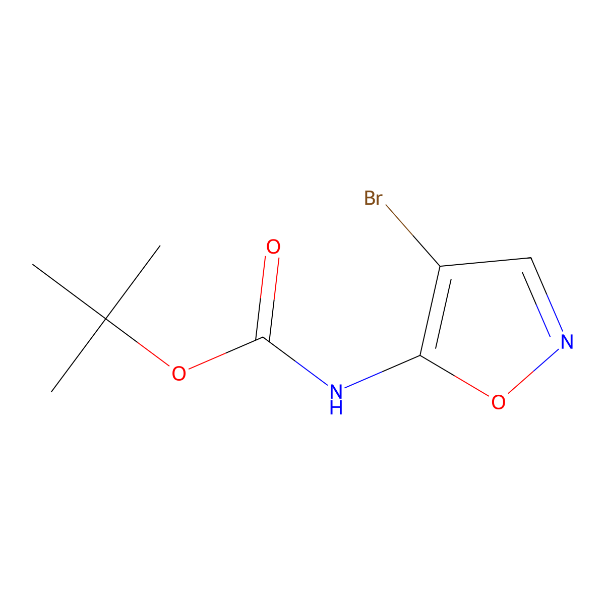 tert-butyl N-(4-bromo-1,2-oxazol-5-yl)carbamate molecular structure, CAS 2680687-88-9