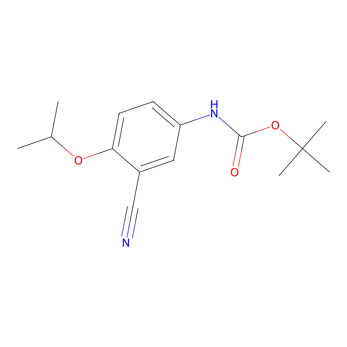 tert-butyl N-[3-cyano-4-(propan-2-yloxy)phenyl]carbamate molecular structure, CAS 2680687-97-0