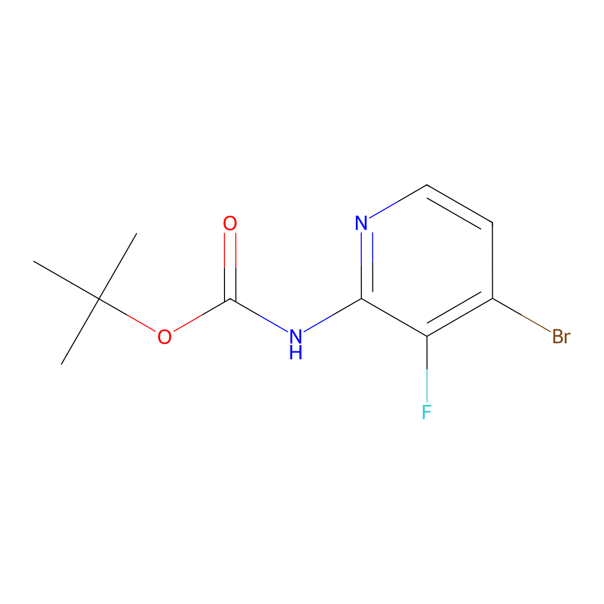 tert-Butyl (4-bromo-3-fluoropyridin-2-yl)carbamate molecular structure, CAS 2680688-10-0