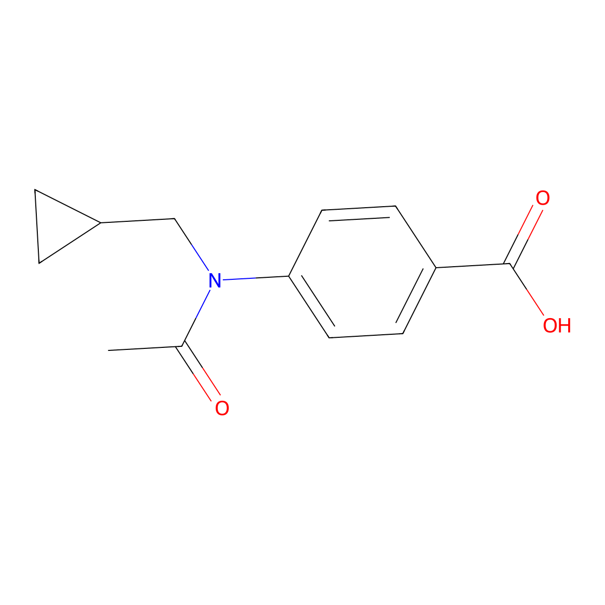 4-[N-(cyclopropylmethyl)acetamido]benzoic acid molecular structure, CAS 2680688-14-4