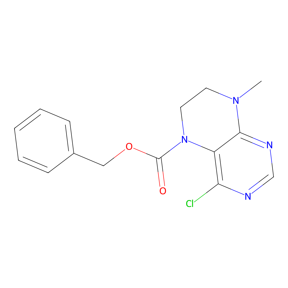 Benzyl 4-chloro-8-methyl-5,6,7,8-tetrahydropteridine-5-carboxylate molecular structure, CAS 2680688-16-6