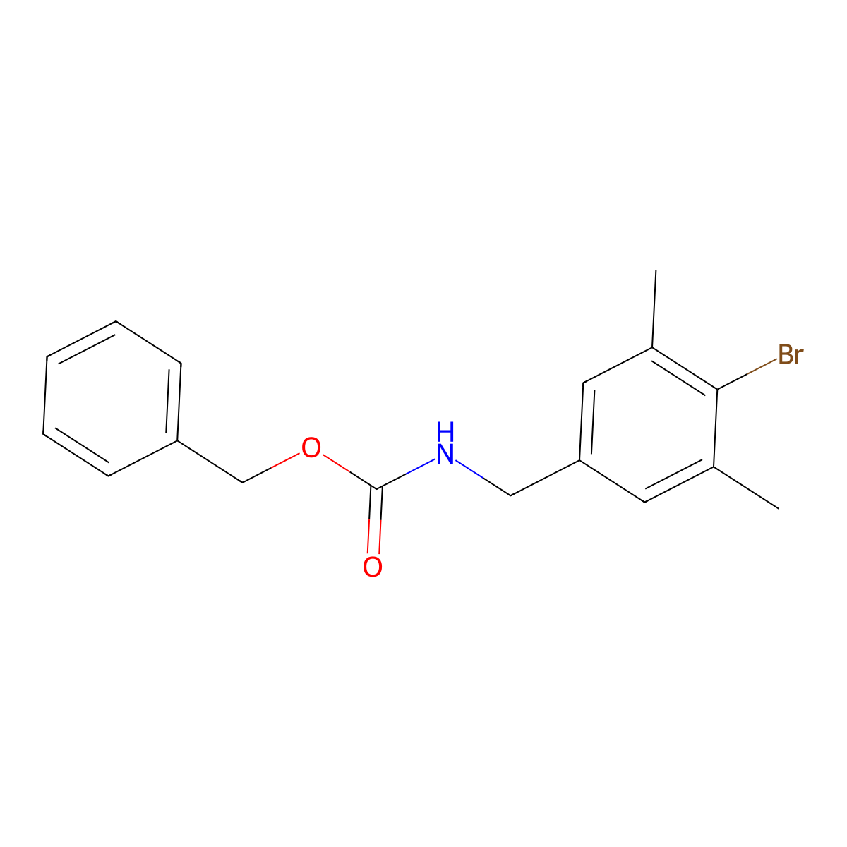 benzyl N-[(4-bromo-3,5-dimethylphenyl)methyl]carbamate molecular structure, CAS 2680688-19-9