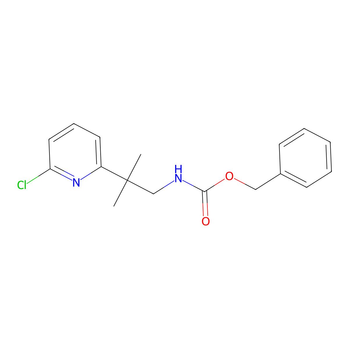 benzyl N-[2-(6-chloropyridin-2-yl)-2-methylpropyl]carbamate molecular structure, CAS 2680688-20-2