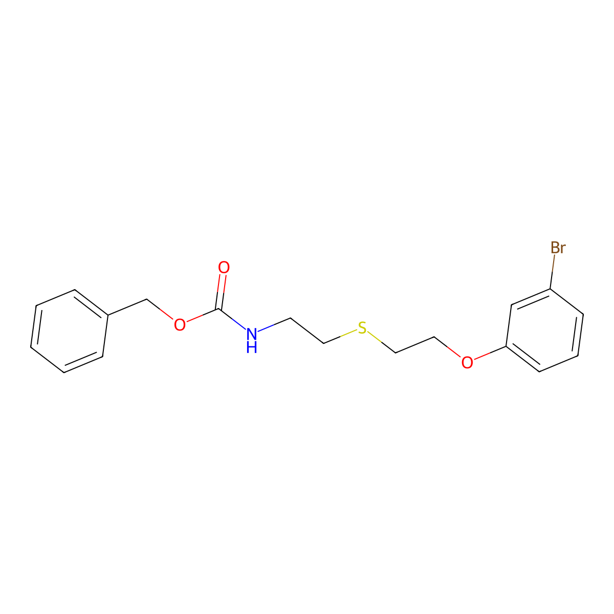 benzyl N-(2-{[2-(3-bromophenoxy)ethyl]sulfanyl}ethyl)carbamate molecular structure, CAS 2680688-30-4