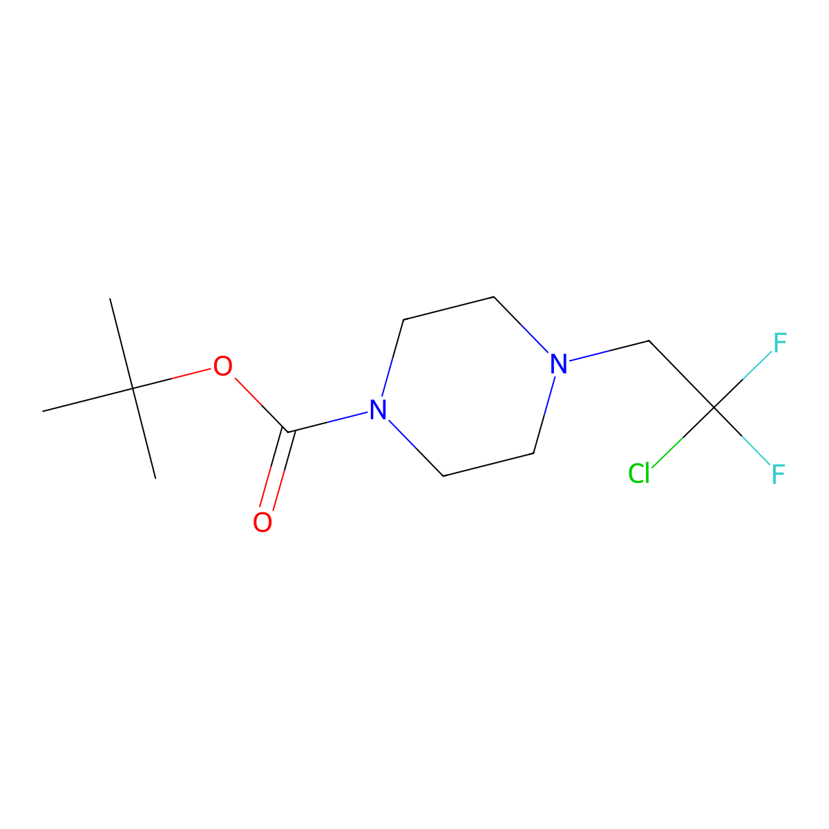 Tert-butyl 4-(2-chloro-2,2-difluoroethyl)piperazine-1-carboxylate molecular structure, CAS 2680688-32-6