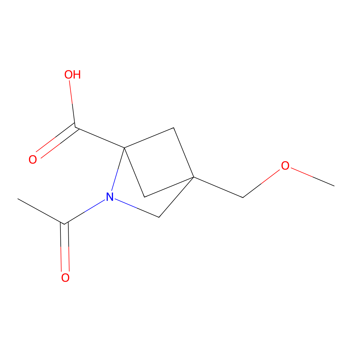 2-Acetyl-4-(methoxymethyl)-2-azabicyclo[2.1.1]hexane-1-carboxylic acid molecular structure, CAS 2680688-43-9