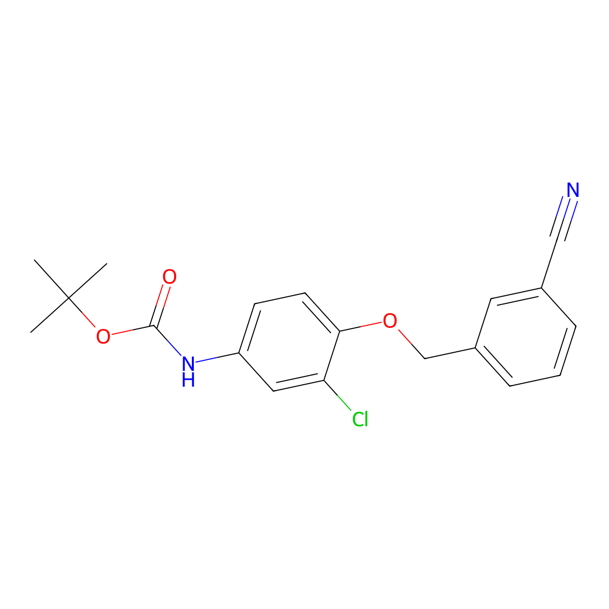 tert-butyl N-{3-chloro-4-[(3-cyanophenyl)methoxy]phenyl}carbamate molecular structure, CAS 2680688-47-3
