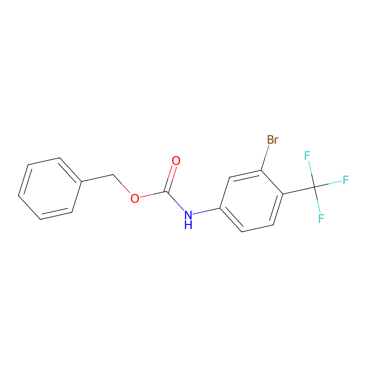 benzyl N-[3-bromo-4-(trifluoromethyl)phenyl]carbamate molecular structure, CAS 2680688-50-8