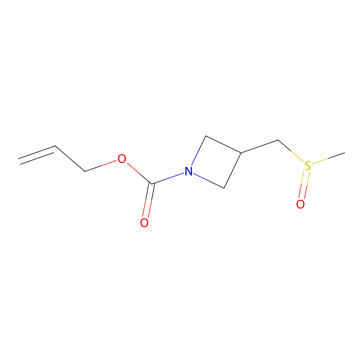Prop-2-en-1-yl 3-(methanesulfinylmethyl)azetidine-1-carboxylate molecular structure, CAS 2680688-68-8