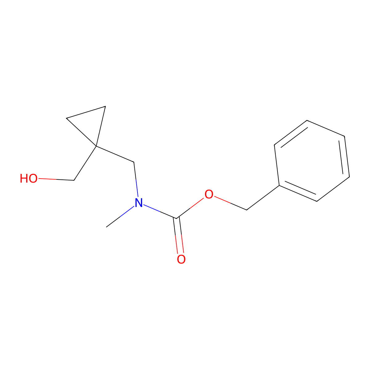 benzyl N-{[1-(hydroxymethyl)cyclopropyl]methyl}-N-methylcarbamate molecular structure, CAS 2680688-76-8