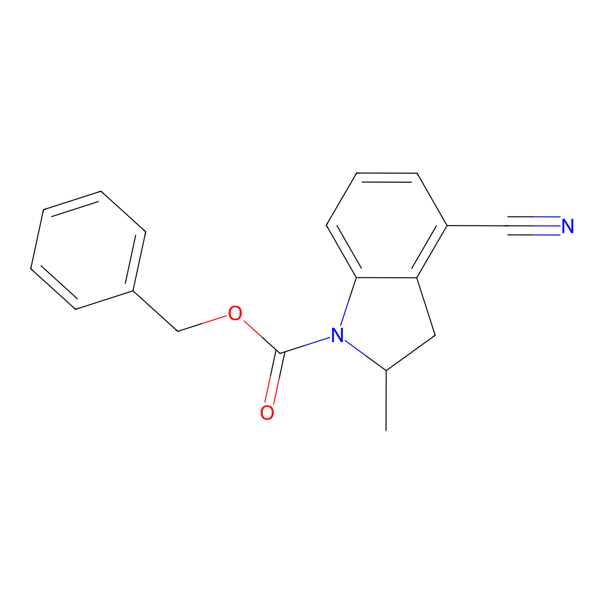 benzyl 4-cyano-2-methyl-2,3-dihydro-1H-indole-1-carboxylate molecular structure, CAS 2680688-79-1