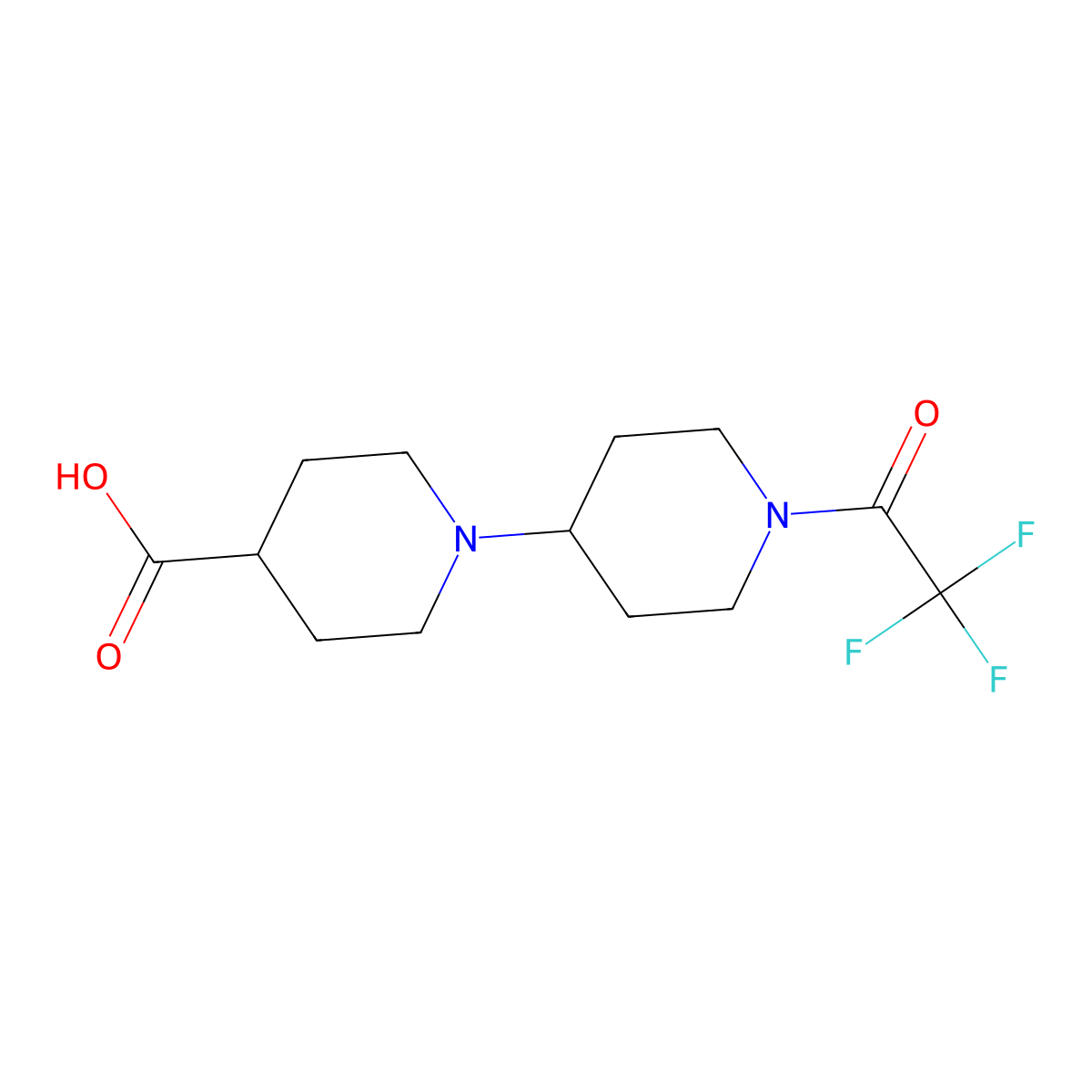 1'-(2,2,2-Trifluoroacetyl)-[1,4'-bipiperidine]-4-carboxylic acid molecular structure, CAS 2680688-82-6