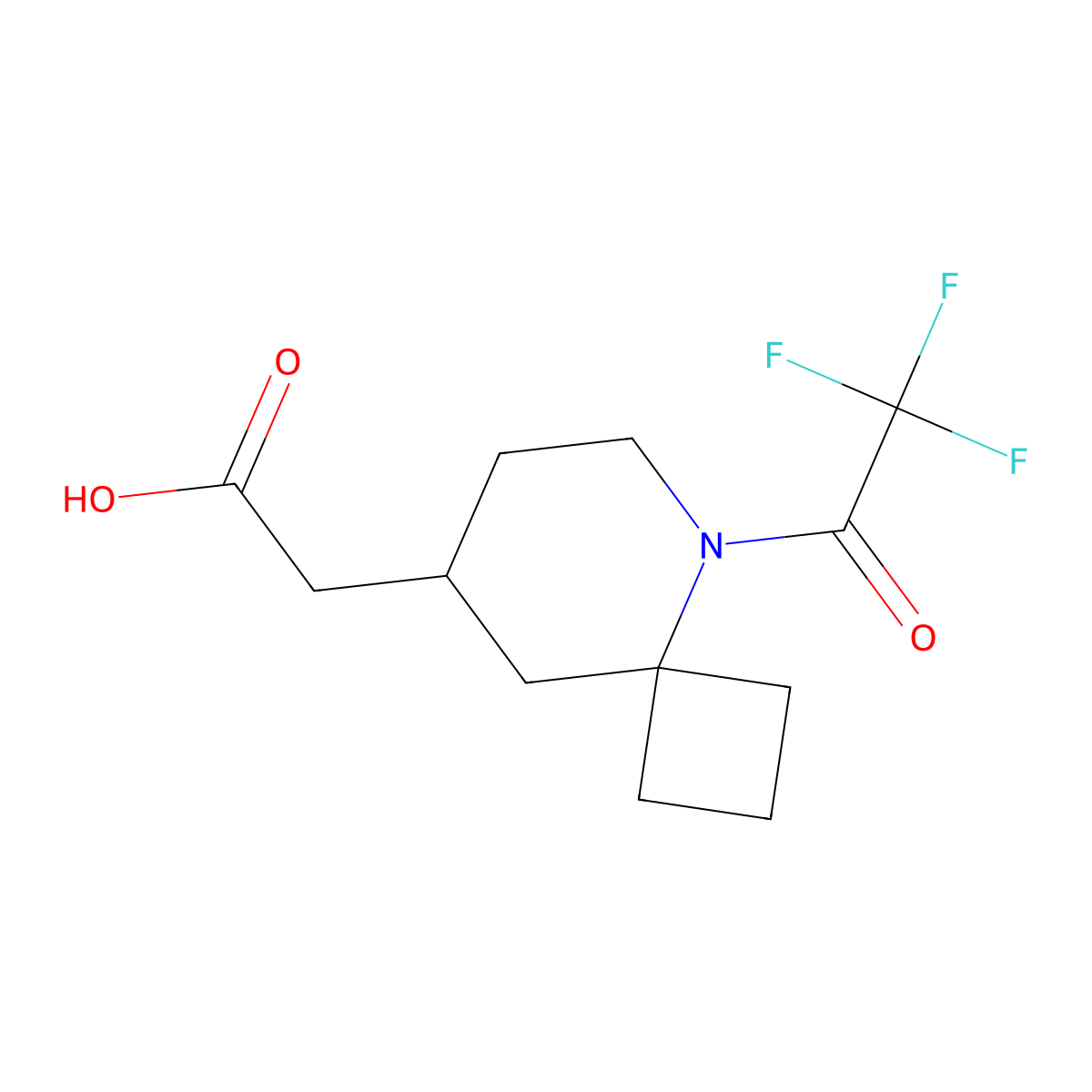 2-[5-(2,2,2-Trifluoroacetyl)-5-azaspiro[3.5]nonan-8-yl]acetic acid molecular structure, CAS 2680688-86-0