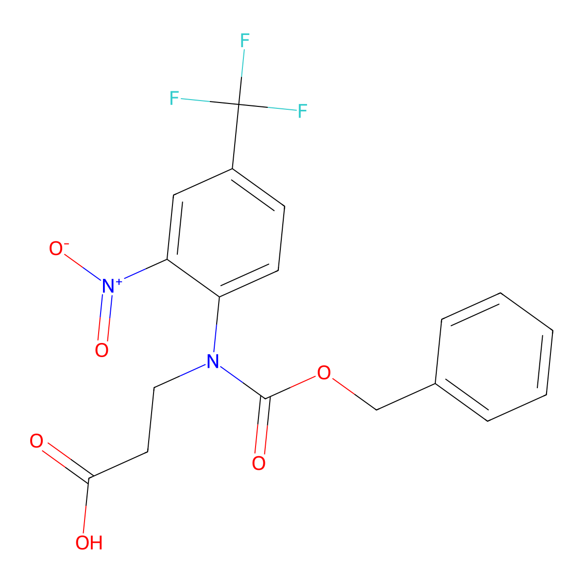 3-{[(Benzyloxy)carbonyl][2-nitro-4-(trifluoromethyl)phenyl]amino}propanoic acid molecular structure, CAS 2680688-90-6