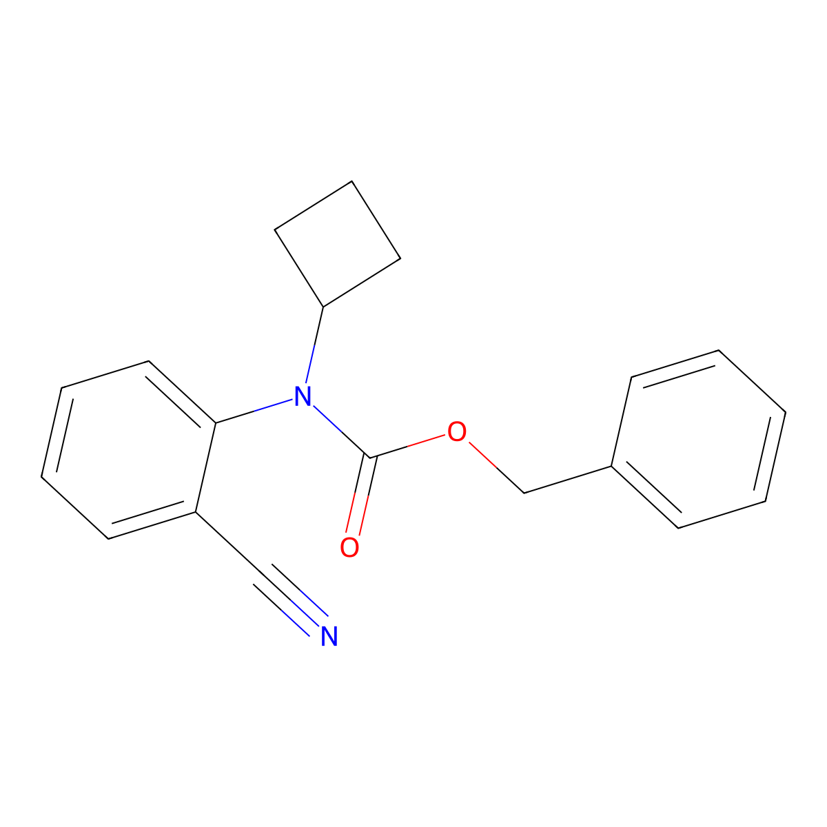 benzyl N-(2-cyanophenyl)-N-cyclobutylcarbamate molecular structure, CAS 2680688-92-8