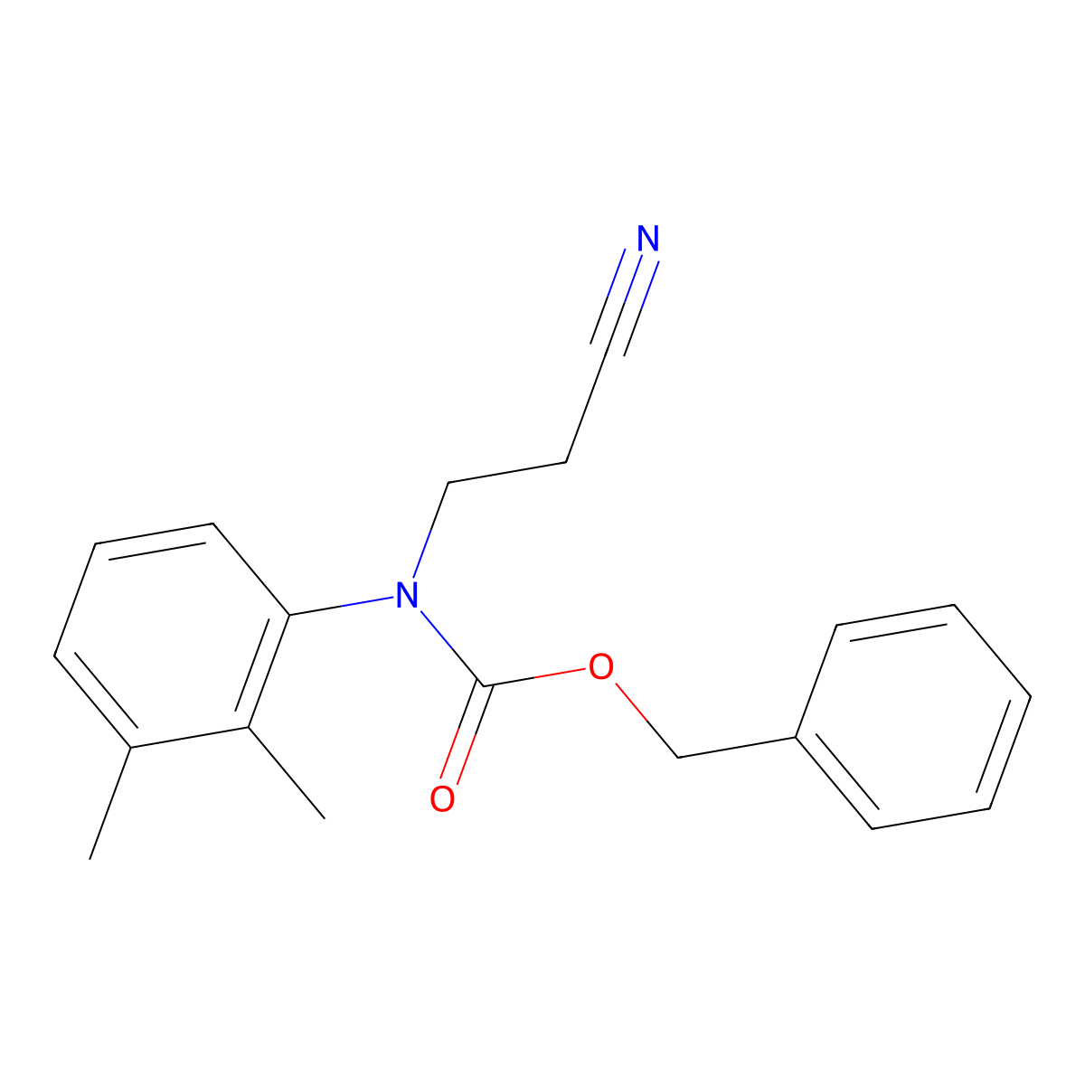 benzyl N-(2-cyanoethyl)-N-(2,3-dimethylphenyl)carbamate molecular structure, CAS 2680688-93-9