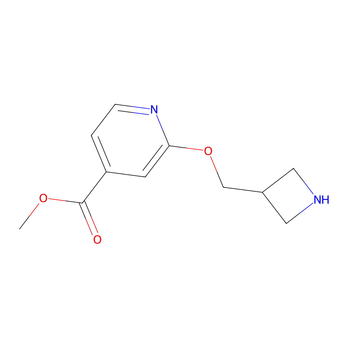 Methyl 2-[(azetidin-3-yl)methoxy]pyridine-4-carboxylate molecular structure, CAS 2680689-13-6
