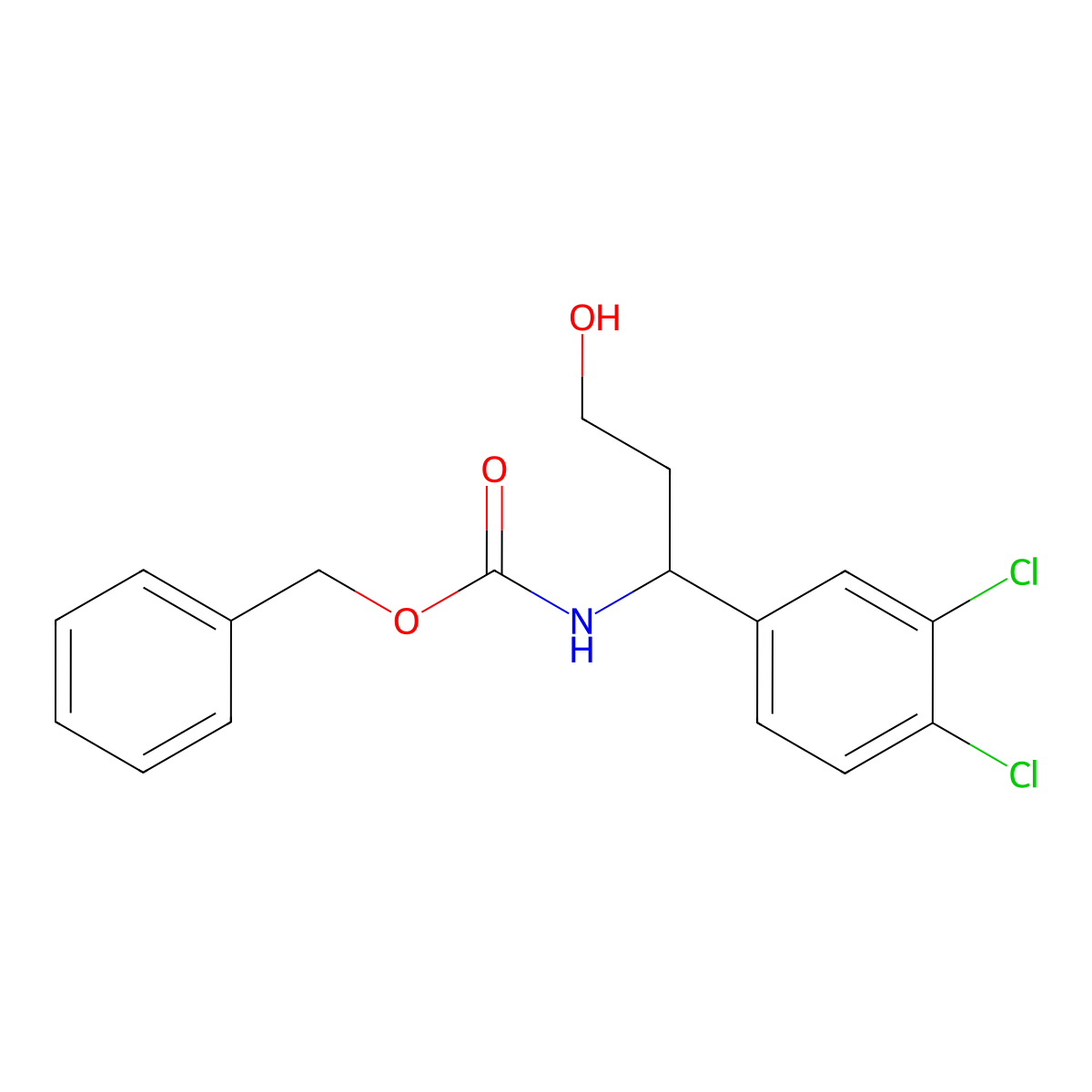 benzyl N-[1-(3,4-dichlorophenyl)-3-hydroxypropyl]carbamate molecular structure, CAS 2680689-16-9