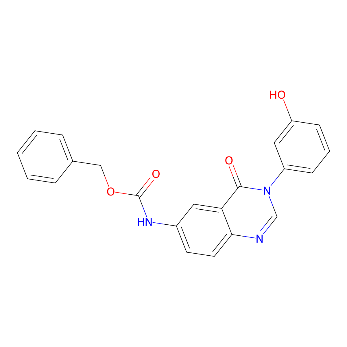 benzyl N-[3-(3-hydroxyphenyl)-4-oxo-3,4-dihydroquinazolin-6-yl]carbamate molecular structure, CAS 2680689-23-8