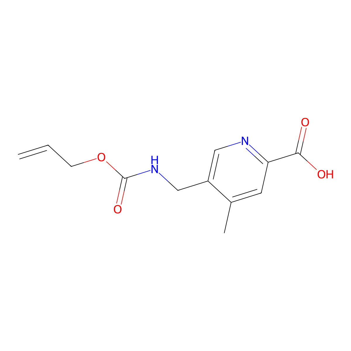 4-Methyl-5-({[(prop-2-en-1-yloxy)carbonyl]amino}methyl)pyridine-2-carboxylic acid molecular structure, CAS 2680689-30-7