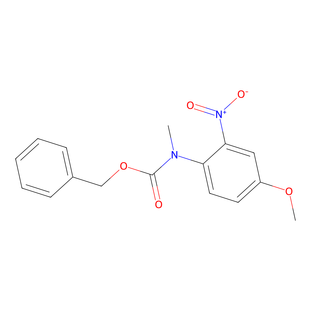 benzyl N-(4-methoxy-2-nitrophenyl)-N-methylcarbamate molecular structure, CAS 2680689-31-8