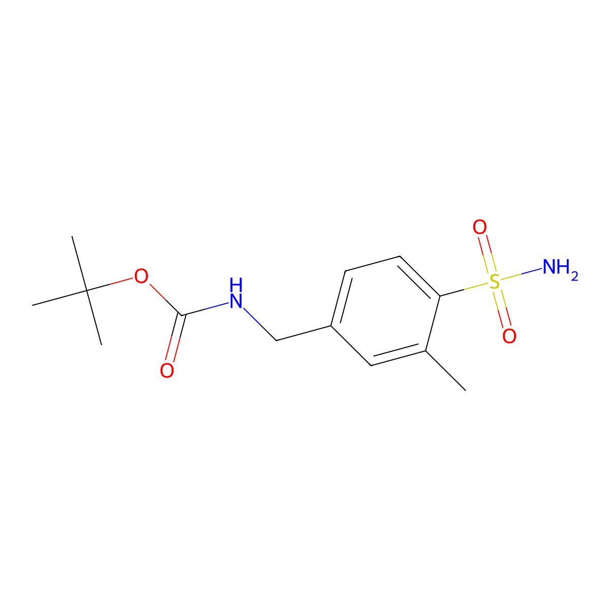 tert-butyl N-[(3-methyl-4-sulfamoylphenyl)methyl]carbamate molecular structure, CAS 2680689-35-2