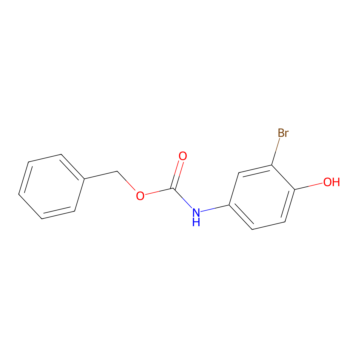 benzyl N-(3-bromo-4-hydroxyphenyl)carbamate molecular structure, CAS 2680689-50-1