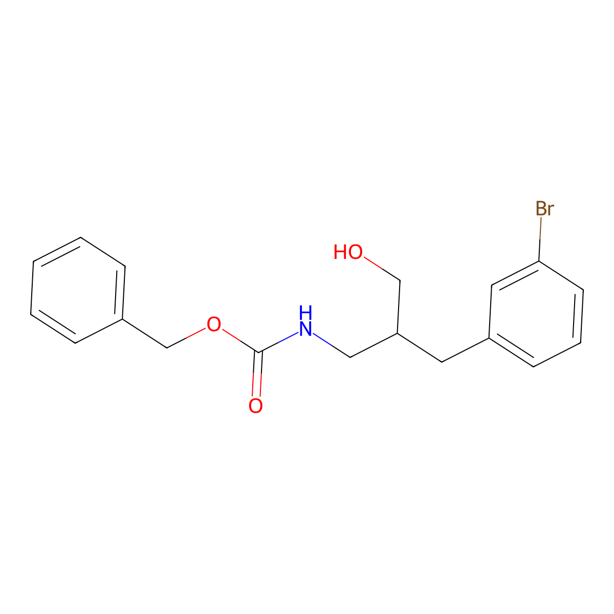 benzyl N-{2-[(3-bromophenyl)methyl]-3-hydroxypropyl}carbamate molecular structure, CAS 2680689-52-3