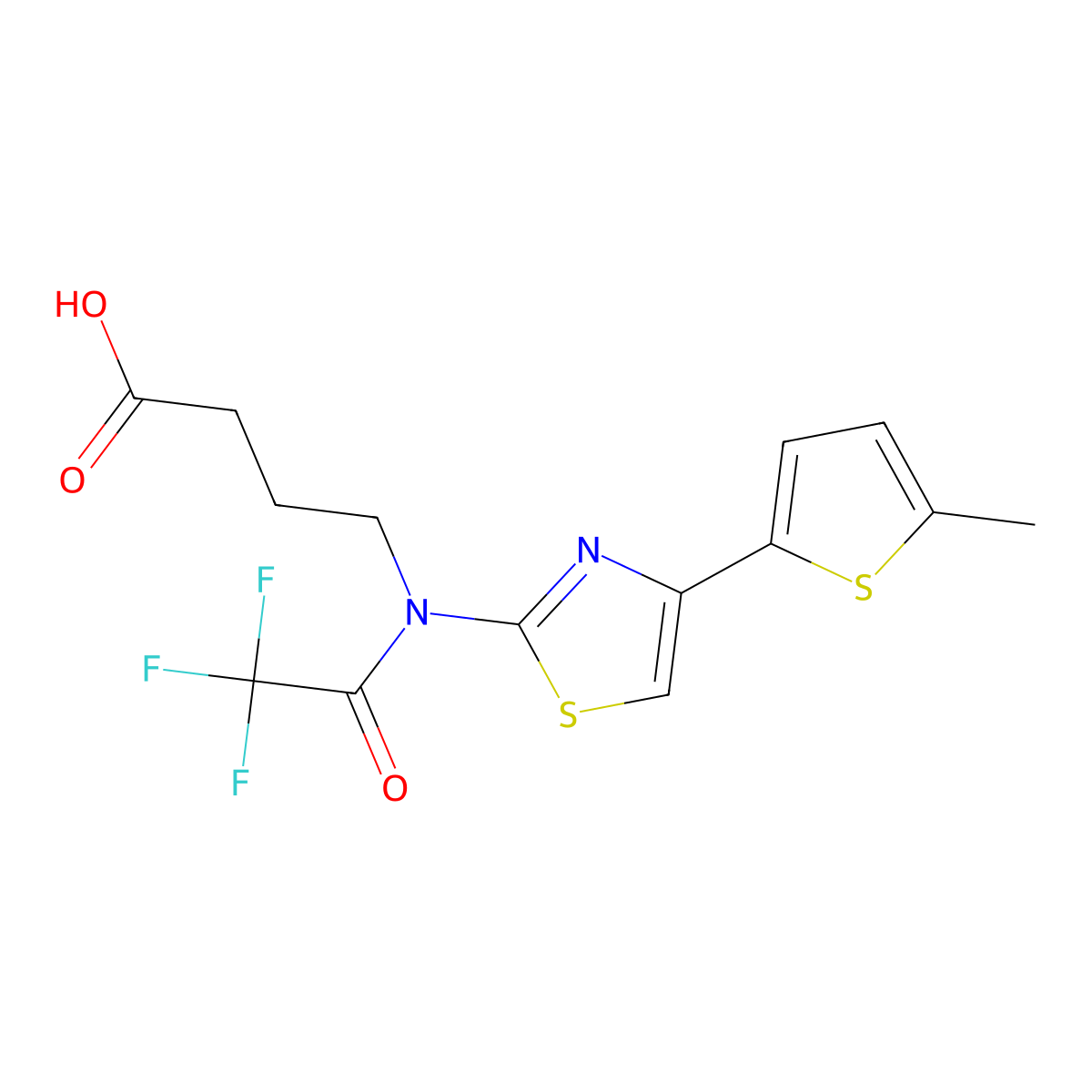 4-{2,2,2-trifluoro-N-[4-(5-methylthiophen-2-yl)-1,3-thiazol-2-yl]acetamido}butanoic acid molecular structure, CAS 2680689-54-5