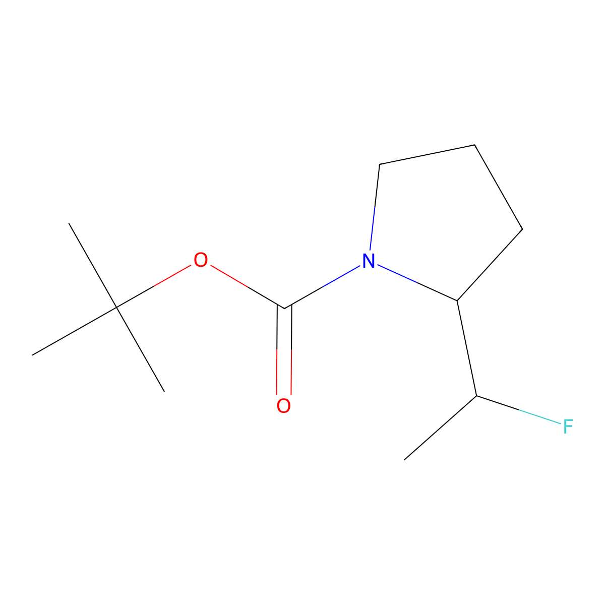 Tert-butyl 2-(1-fluoroethyl)pyrrolidine-1-carboxylate molecular structure, CAS 2680689-56-7