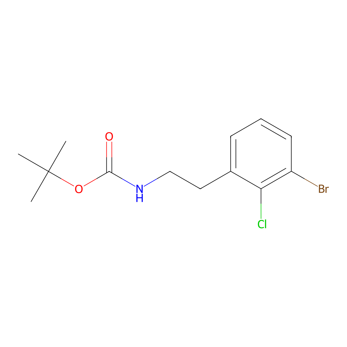 tert-butyl N-[2-(3-bromo-2-chlorophenyl)ethyl]carbamate molecular structure, CAS 2680689-58-9