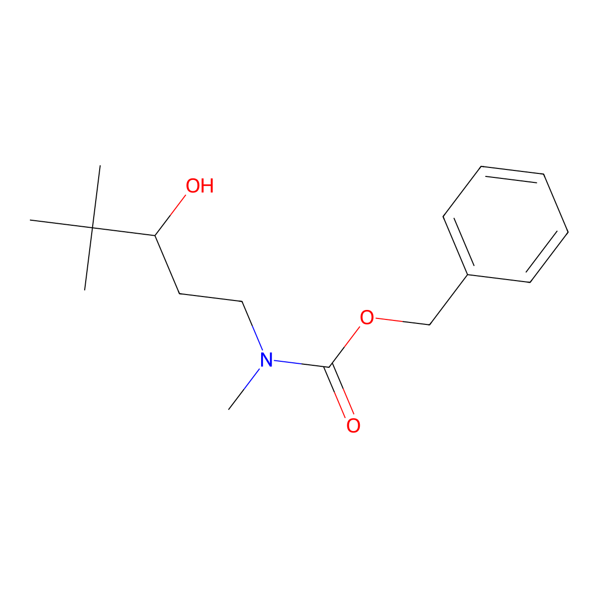 benzyl N-(3-hydroxy-4,4-dimethylpentyl)-N-methylcarbamate molecular structure, CAS 2680689-62-5