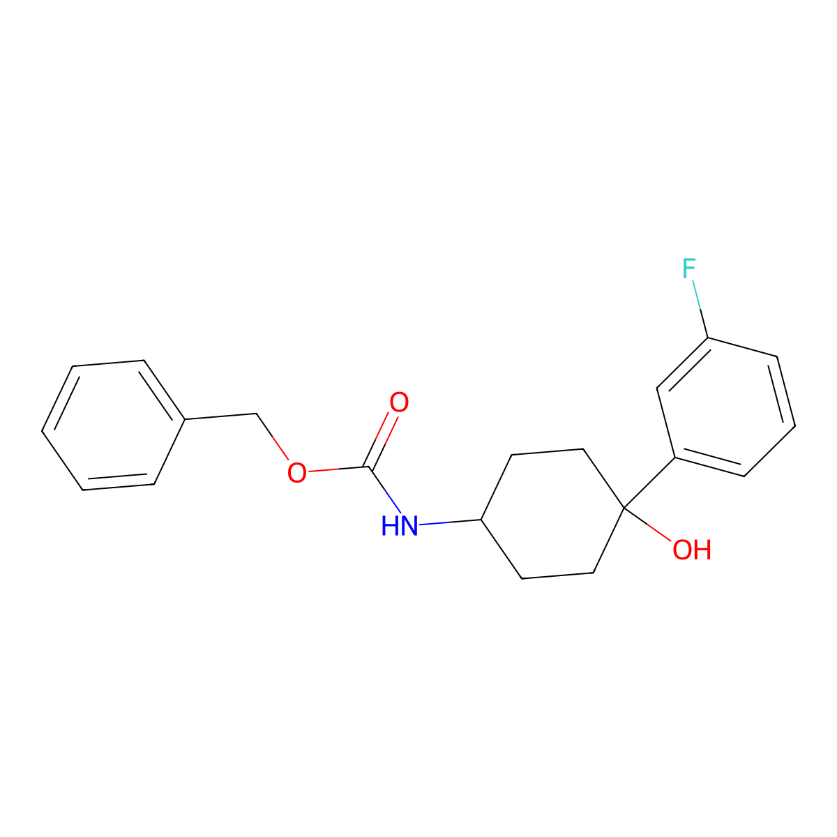 benzyl N-[4-(3-fluorophenyl)-4-hydroxycyclohexyl]carbamate molecular structure, CAS 2680689-65-8