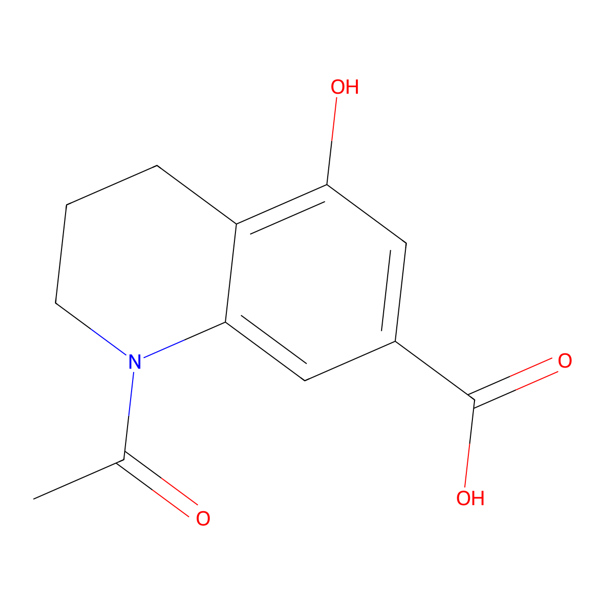 1-Acetyl-5-hydroxy-1,2,3,4-tetrahydroquinoline-7-carboxylic acid molecular structure, CAS 2680689-67-0