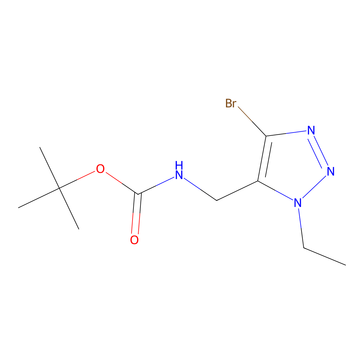 tert-butyl N-[(4-bromo-1-ethyl-1H-1,2,3-triazol-5-yl)methyl]carbamate molecular structure, CAS 2680689-74-9