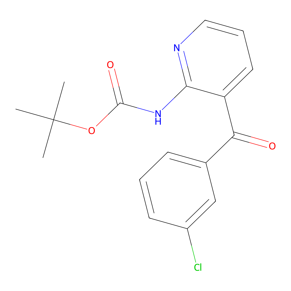 tert-butyl N-[3-(3-chlorobenzoyl)pyridin-2-yl]carbamate molecular structure, CAS 2680689-76-1