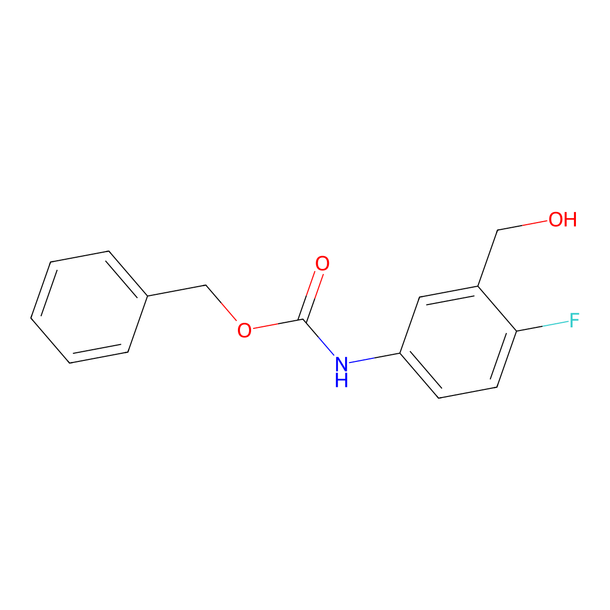 benzyl N-[4-fluoro-3-(hydroxymethyl)phenyl]carbamate molecular structure, CAS 2680689-78-3