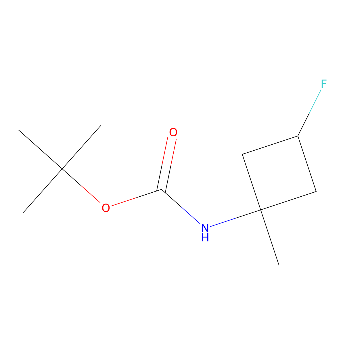 tert-butyl N-(3-fluoro-1-methylcyclobutyl)carbamate molecular structure, CAS 2680689-82-9