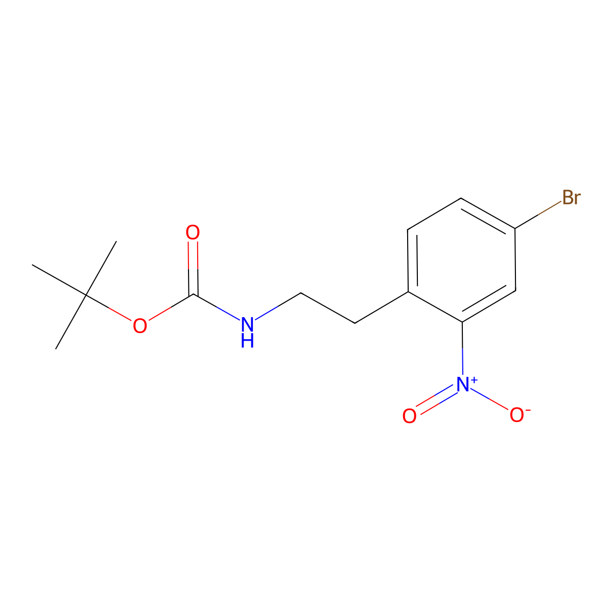 tert-butyl N-[2-(4-bromo-2-nitrophenyl)ethyl]carbamate molecular structure, CAS 2680689-86-3