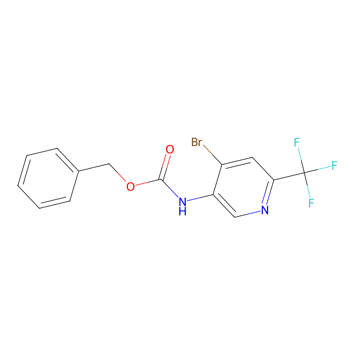 benzyl N-[4-bromo-6-(trifluoromethyl)pyridin-3-yl]carbamate molecular structure, CAS 2680689-87-4
