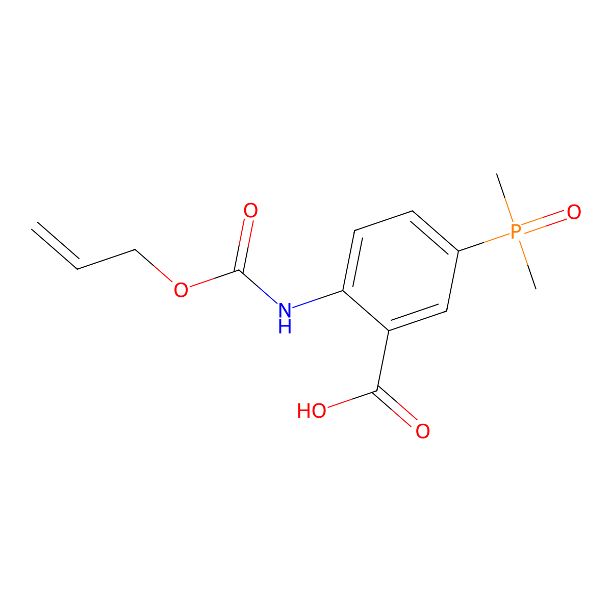 5-(Dimethylphosphoryl)-2-{[(prop-2-en-1-yloxy)carbonyl]amino}benzoic acid molecular structure, CAS 2680689-91-0