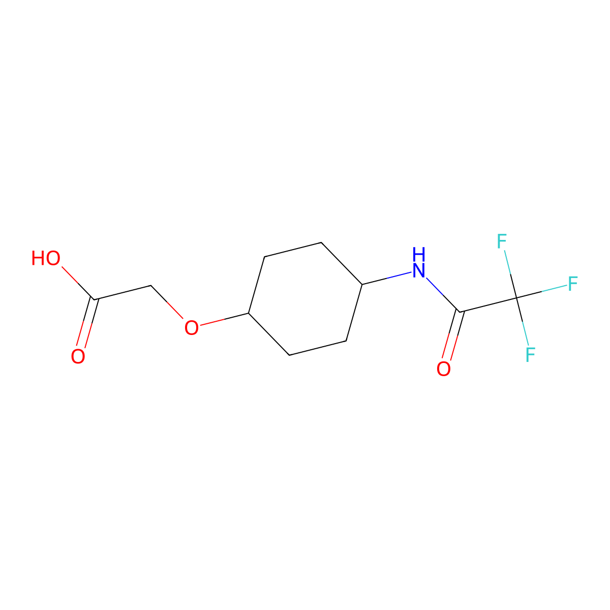2-{[4-(2,2,2-Trifluoroacetamido)cyclohexyl]oxy}acetic acid molecular structure, CAS 2680689-96-5