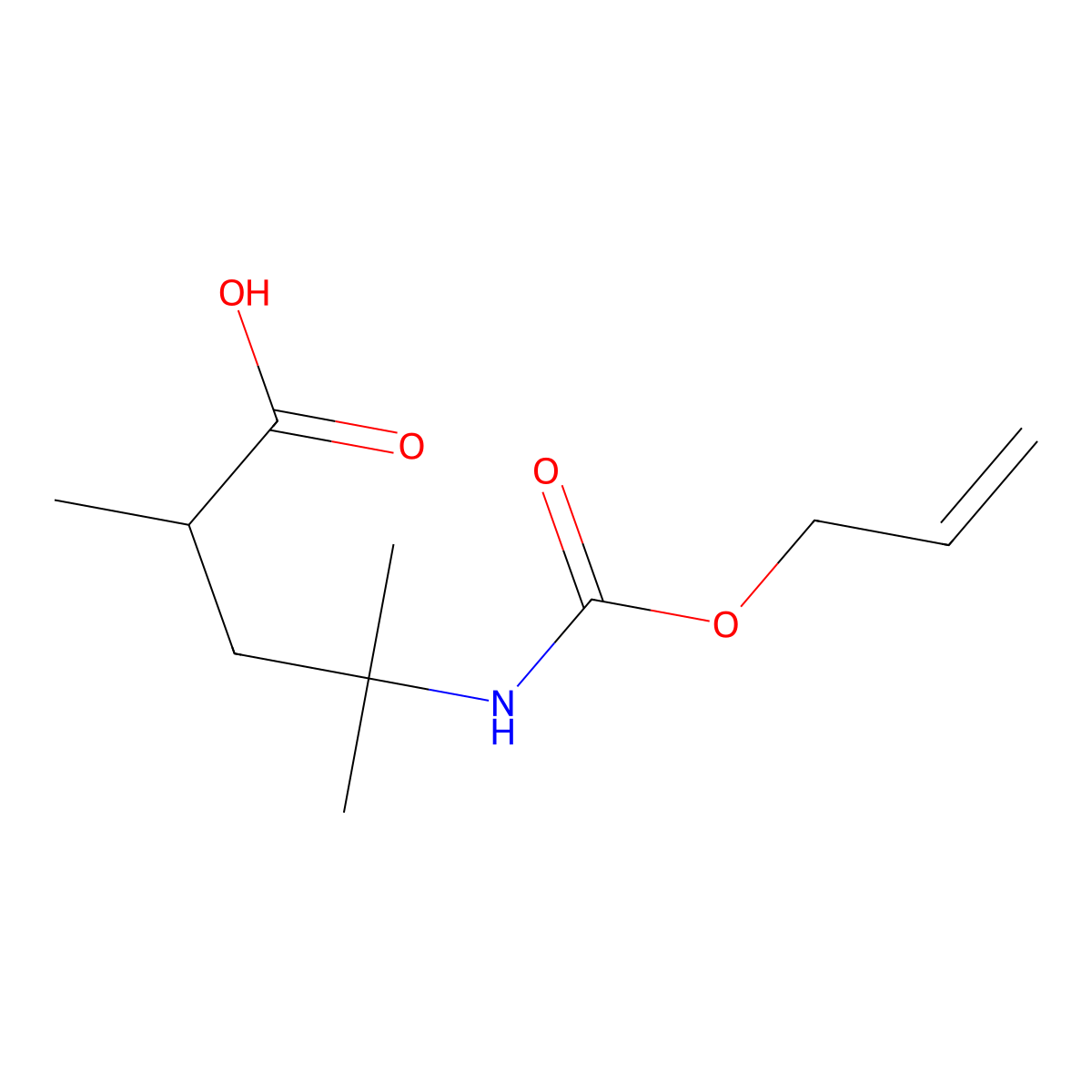 2,4-Dimethyl-4-{[(prop-2-en-1-yloxy)carbonyl]amino}pentanoic acid molecular structure, CAS 2680689-97-6