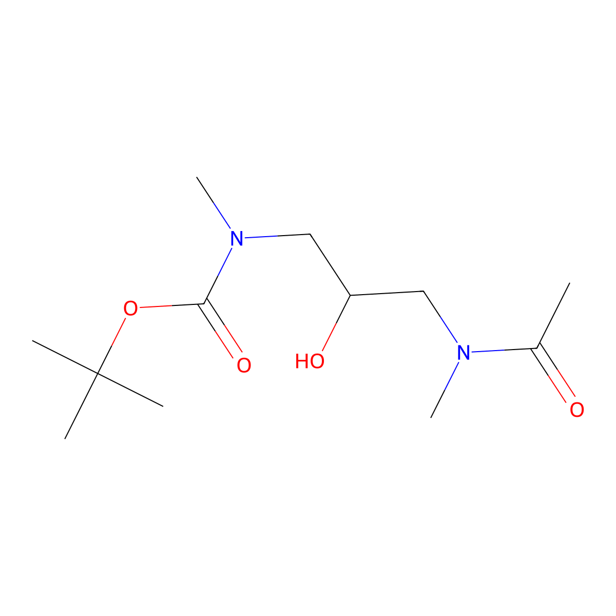 tert-butyl N-[2-hydroxy-3-(N-methylacetamido)propyl]-N-methylcarbamate molecular structure, CAS 2680689-98-7