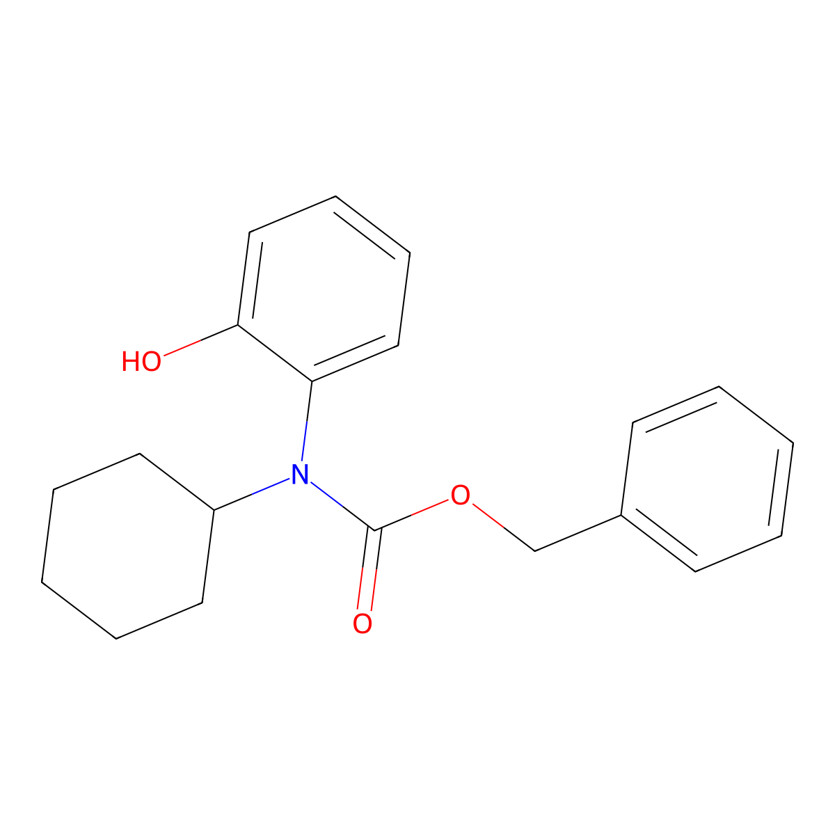 benzyl N-cyclohexyl-N-(2-hydroxyphenyl)carbamate molecular structure, CAS 2680689-99-8