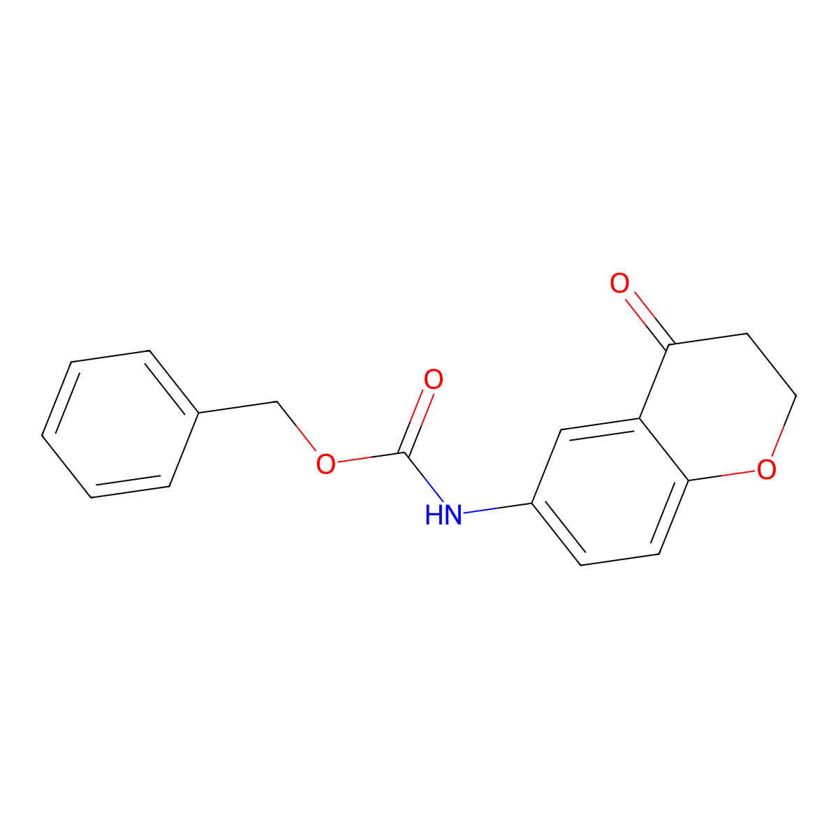 benzyl N-(4-oxo-3,4-dihydro-2H-1-benzopyran-6-yl)carbamate molecular structure, CAS 2680690-01-9