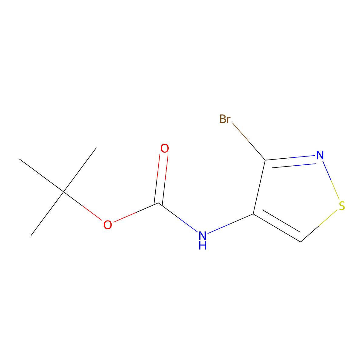 tert-butyl N-(3-bromo-1,2-thiazol-4-yl)carbamate molecular structure, CAS 2680690-03-1